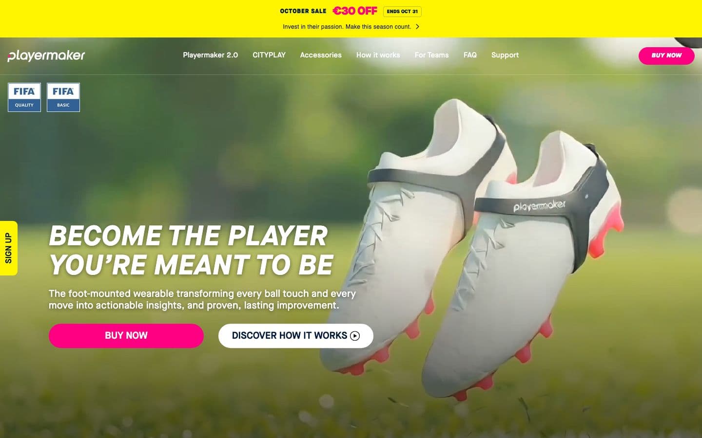 The Playermaker homepage