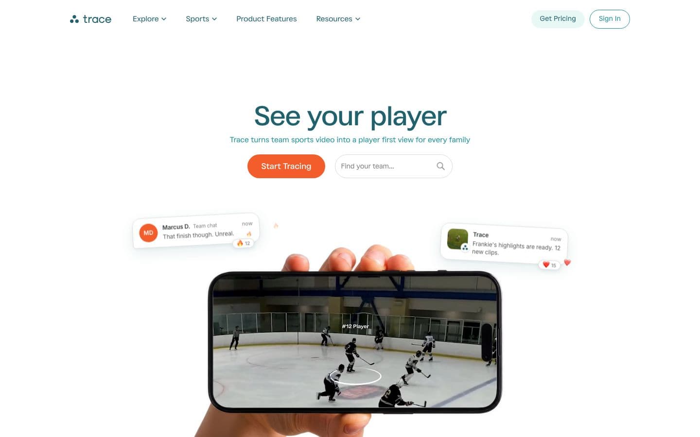 The Trace homepage